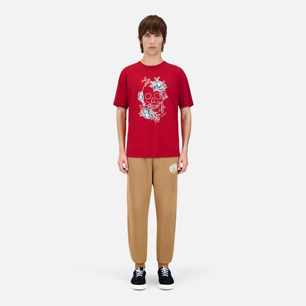 ERKEK BASKILI BİSİKLET YAKA KIRMIZI T-SHIRT