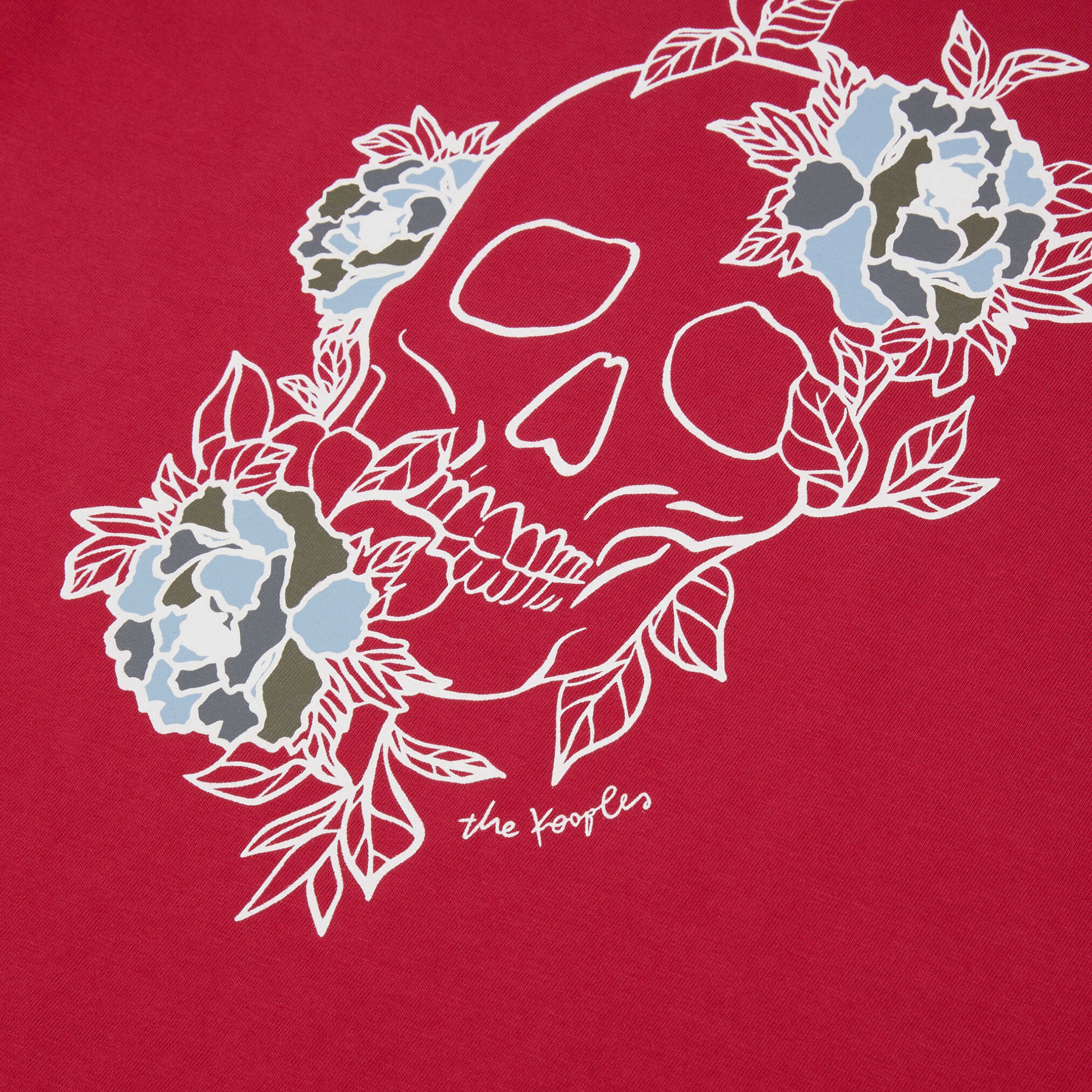 ERKEK BASKILI BİSİKLET YAKA KIRMIZI T-SHIRT