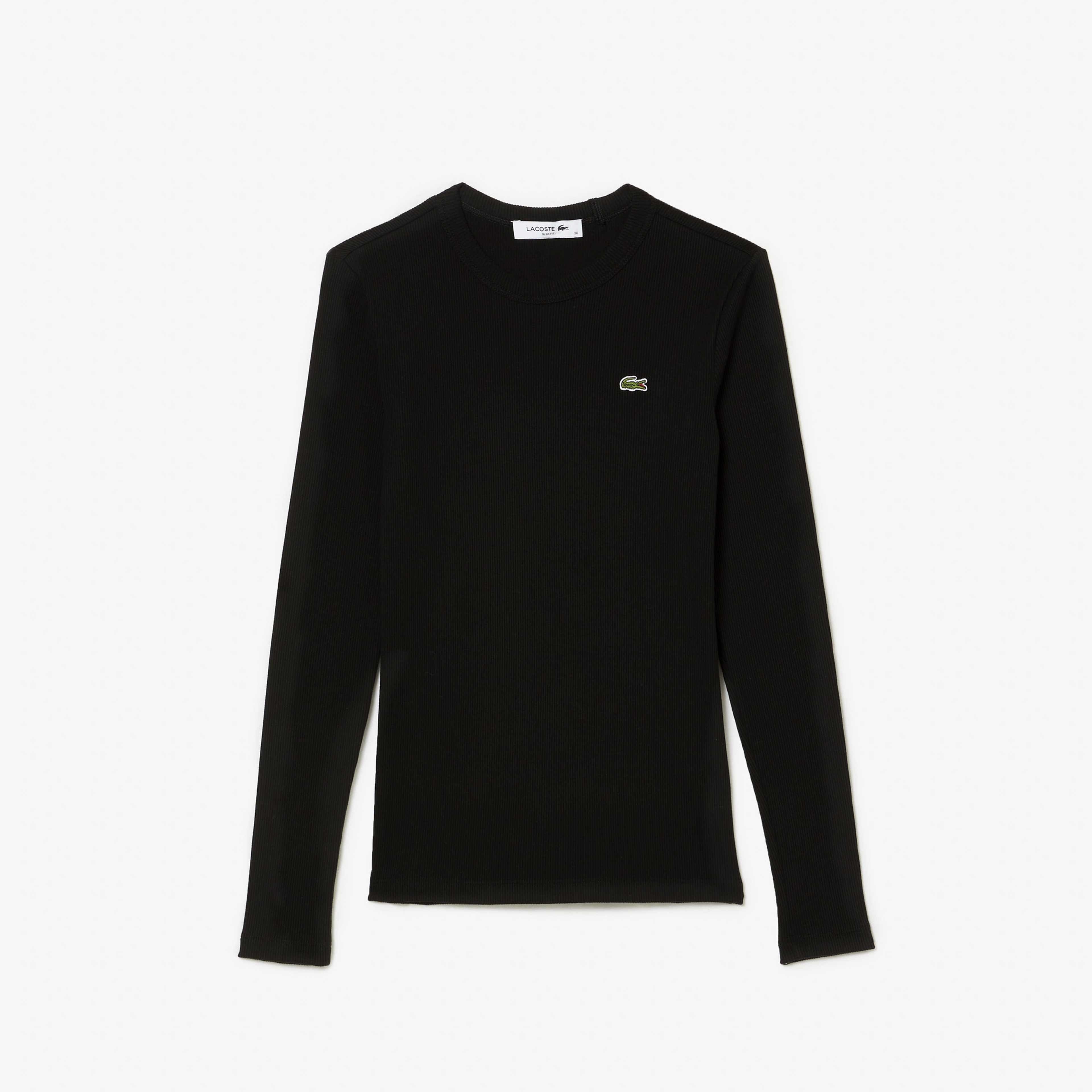 Kadın Slim Fit Uzun Kollu Bisiklet Yaka Siyah T-Shirt