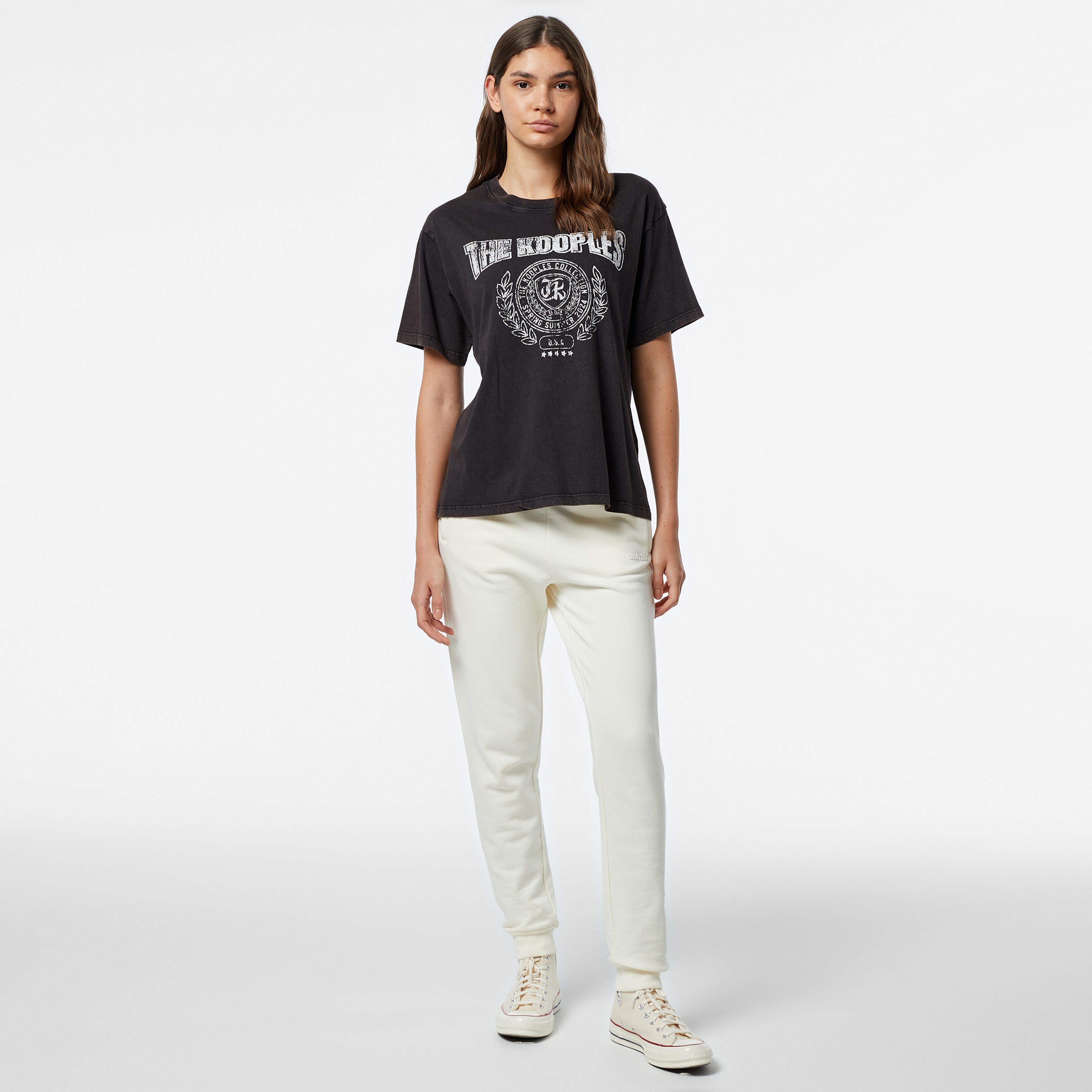 The Kooples Classic Kadın Krem T-Shirt