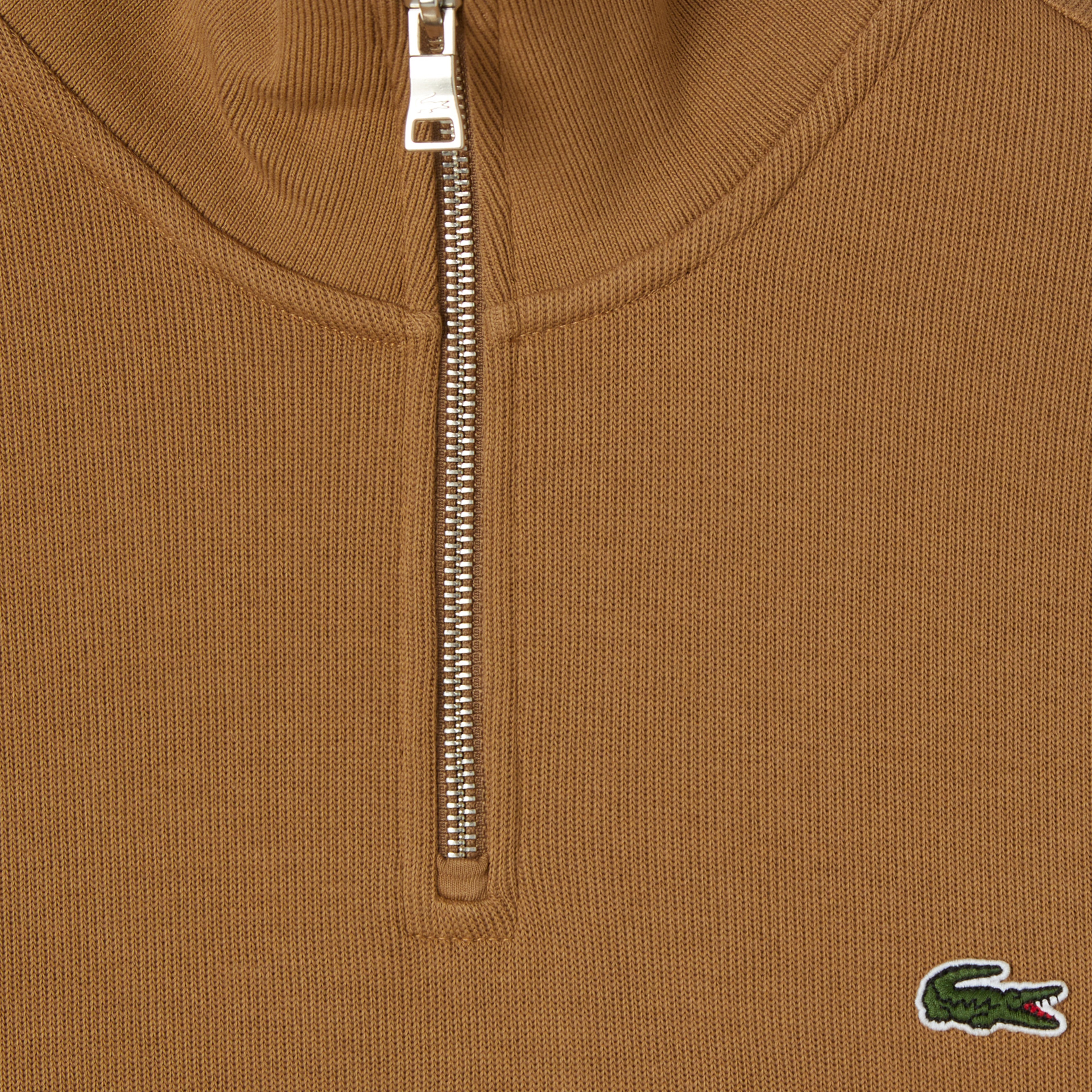 Lacoste Erkek Classic Fit Yarım Fermuarlı Kahverengi Sweatshirt