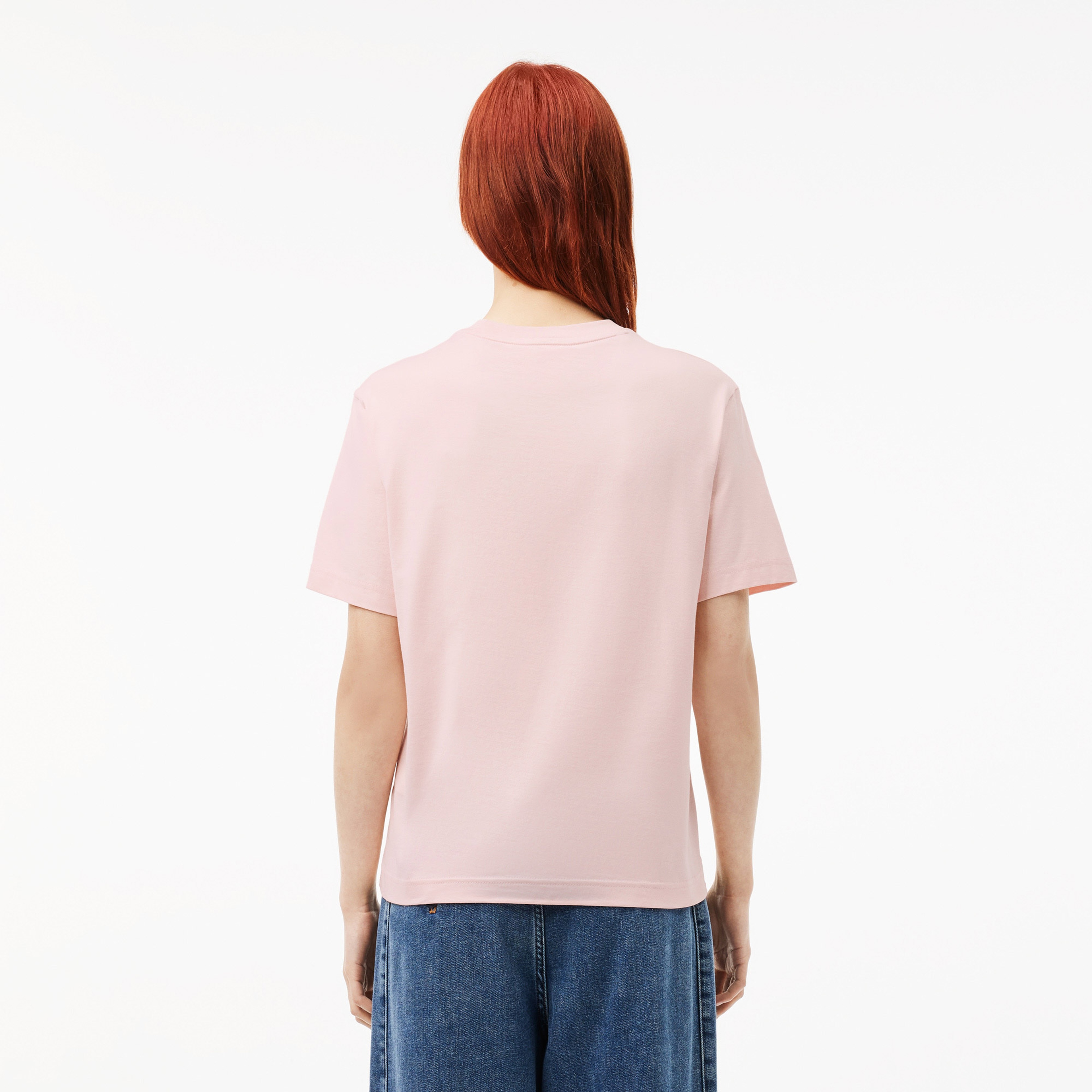 Kadın Relaxed Fit Bisiklet Yaka Pembe T-Shirt