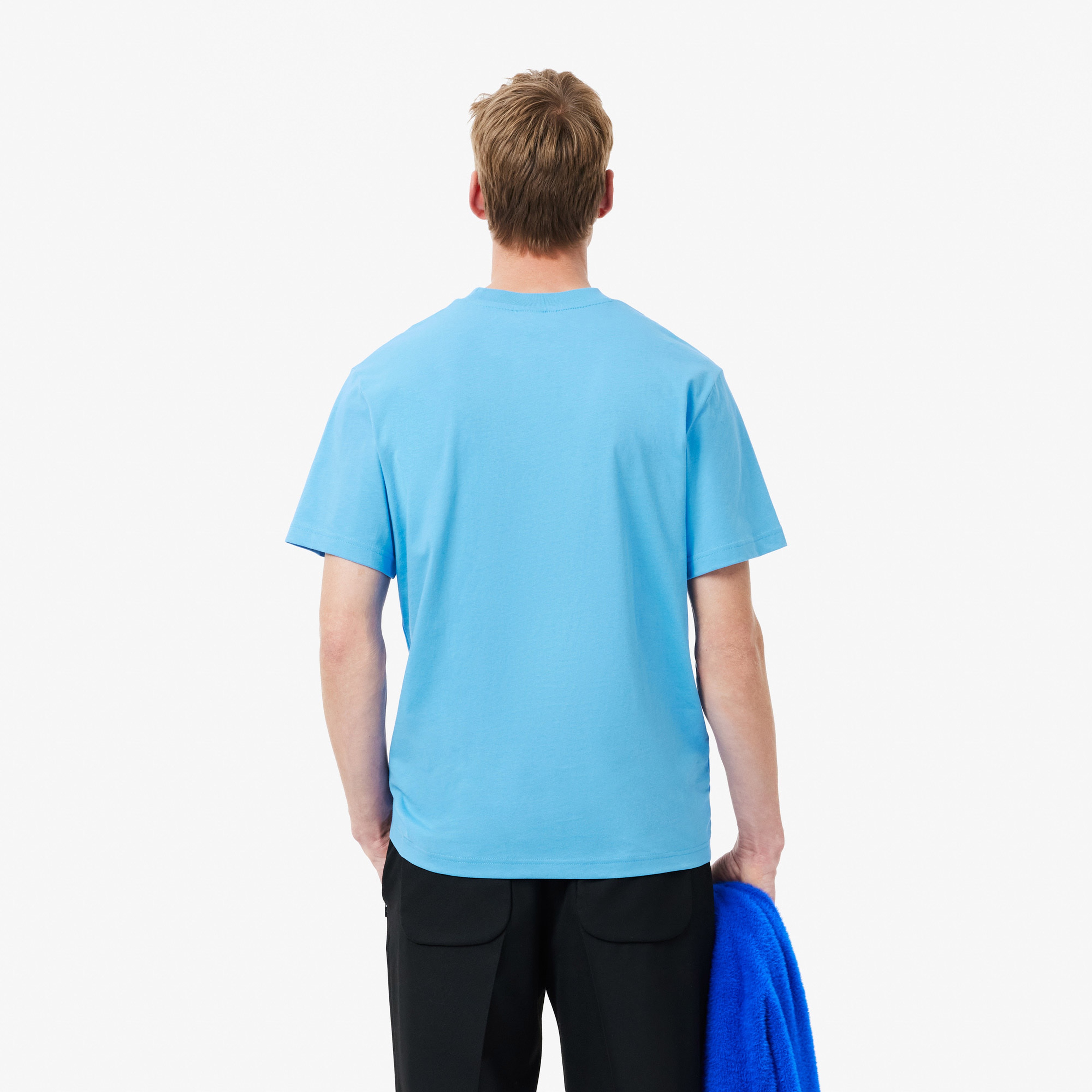 Erkek Classic Fit Bisiklet Yaka Mavi T-Shirt