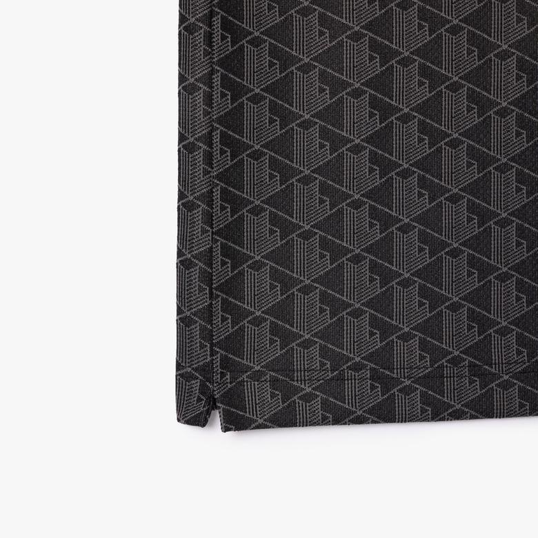 Erkek Classic Fit Monogram Siyah Polo