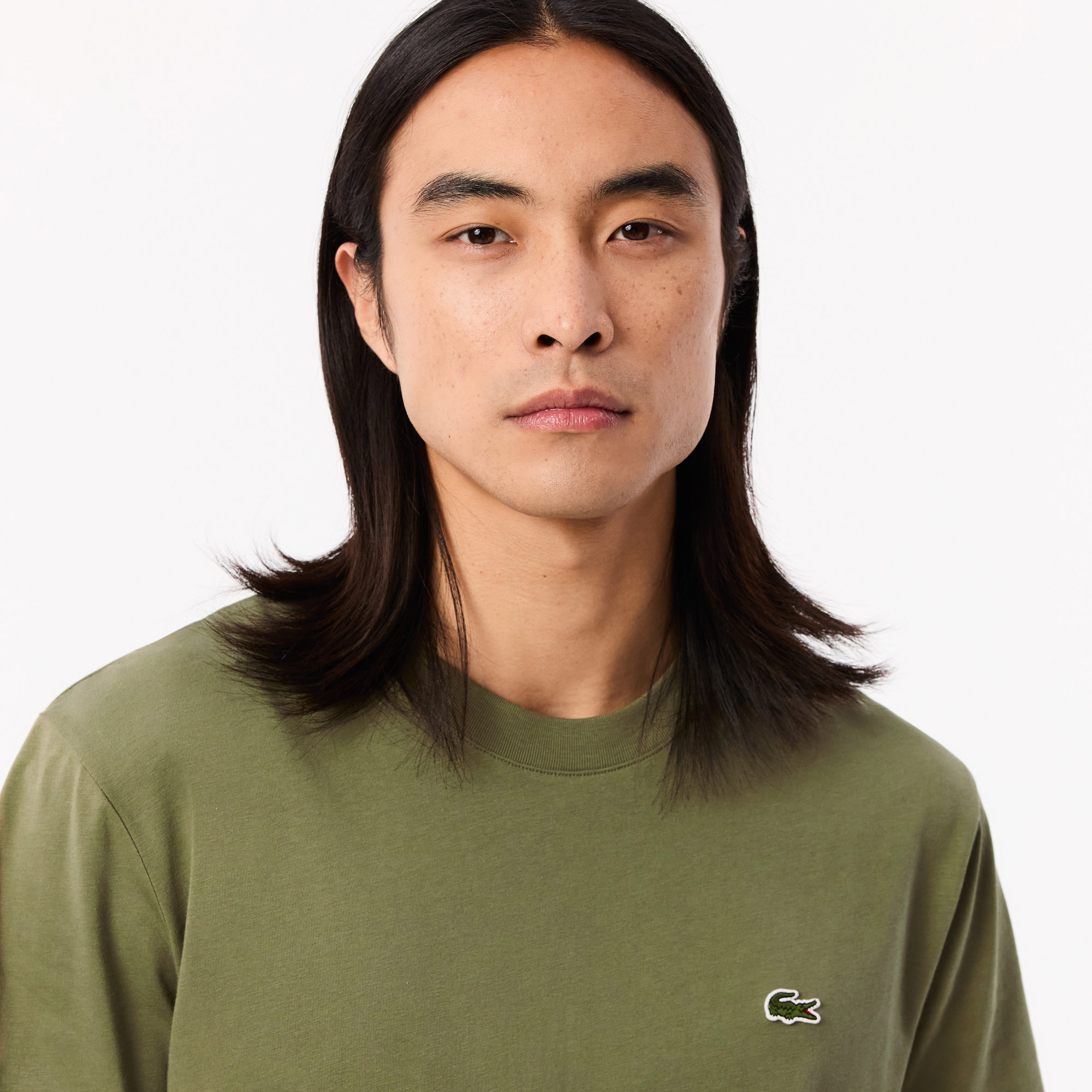 Erkek Classic Fit Bisiklet Yaka Haki T-Shirt