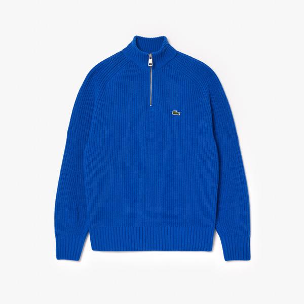 Erkek Classic Fit Yarım Fermuarlı Lacivert Kazak
