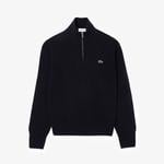 Erkek Classic Fit Yarım Fermuarlı Yün Lacivert Kazak