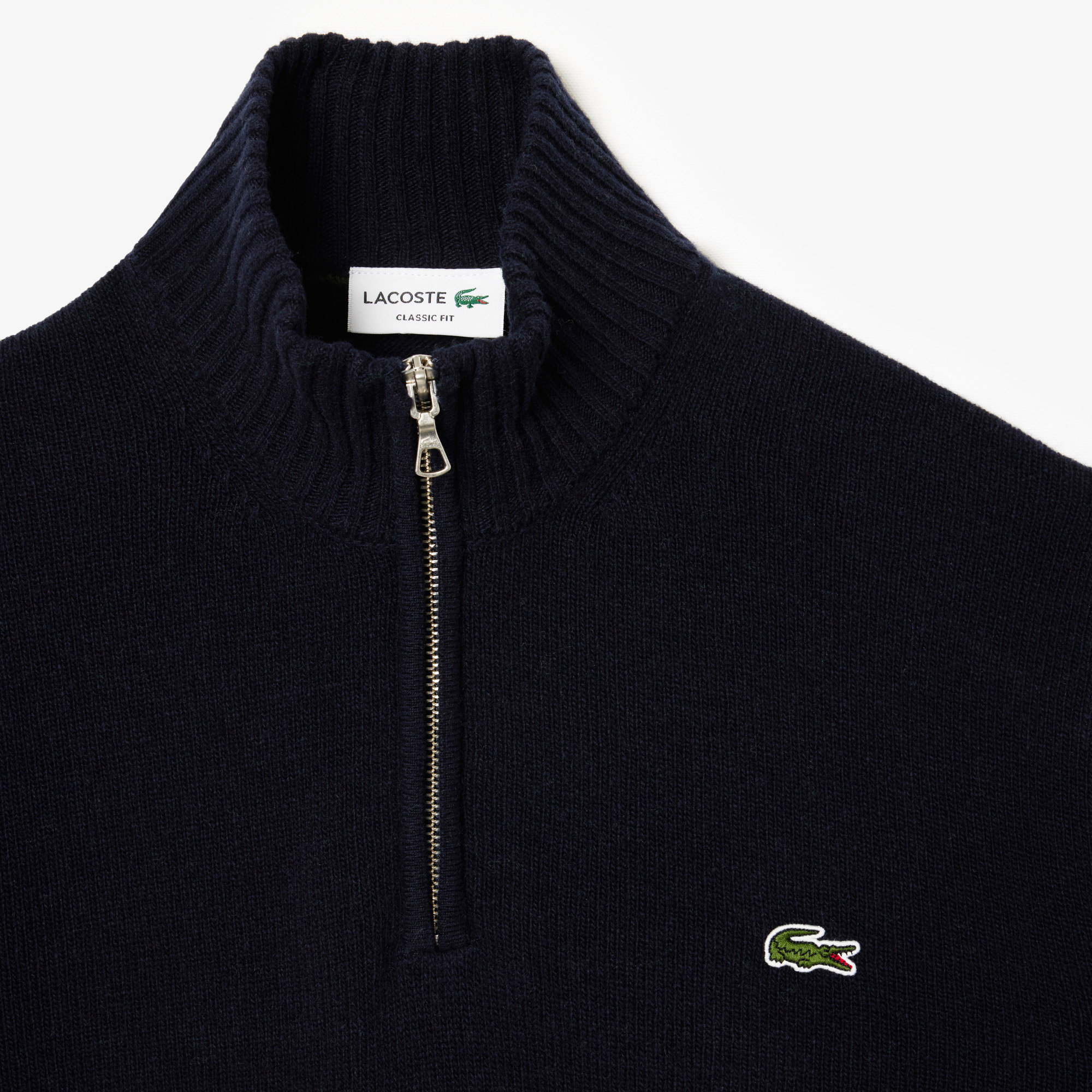 Erkek Classic Fit Yarım Fermuarlı Yün Lacivert Kazak7 - L/XLAH3052