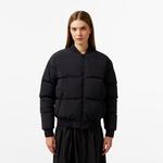 Kadın Relaxed Fit Dik Yaka Siyah Mont