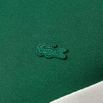 Erkek Classic Fit Uzun Kollu Renk Bloklu Yeşil Polo