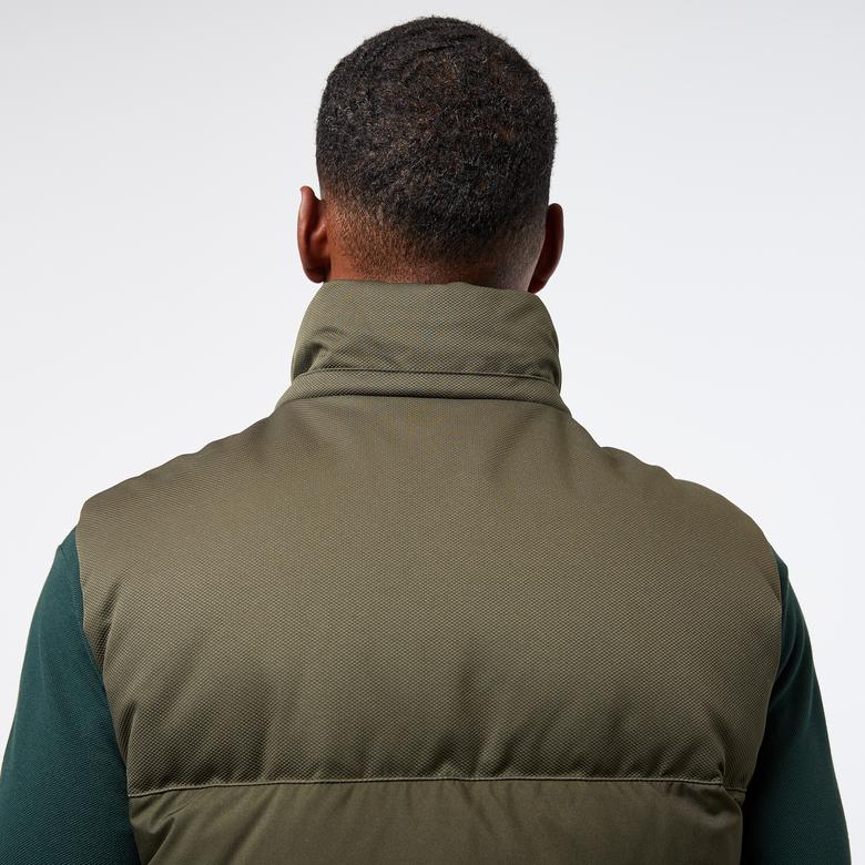 Erkek Kapüşonlu Koyu Yeşil Şişme Yelek