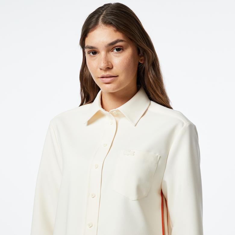 Kadın Oversize Fit Krem Gömlek