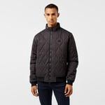 Erkek Relaxed Fit Dik Yaka Kapitone Siyah Mont