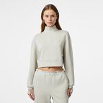 Kadın Relaxed Fit Yarım Fermuarlı Gri Sweatshirt