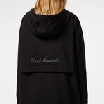 Kadın Relaxed Fit Kapüşonlu Siyah Yağmurluk