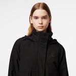 Kadın Relaxed Fit Kapüşonlu Siyah Yağmurluk