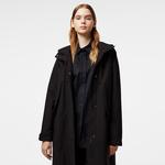 Kadın Relaxed Fit Kapüşonlu Siyah Yağmurluk