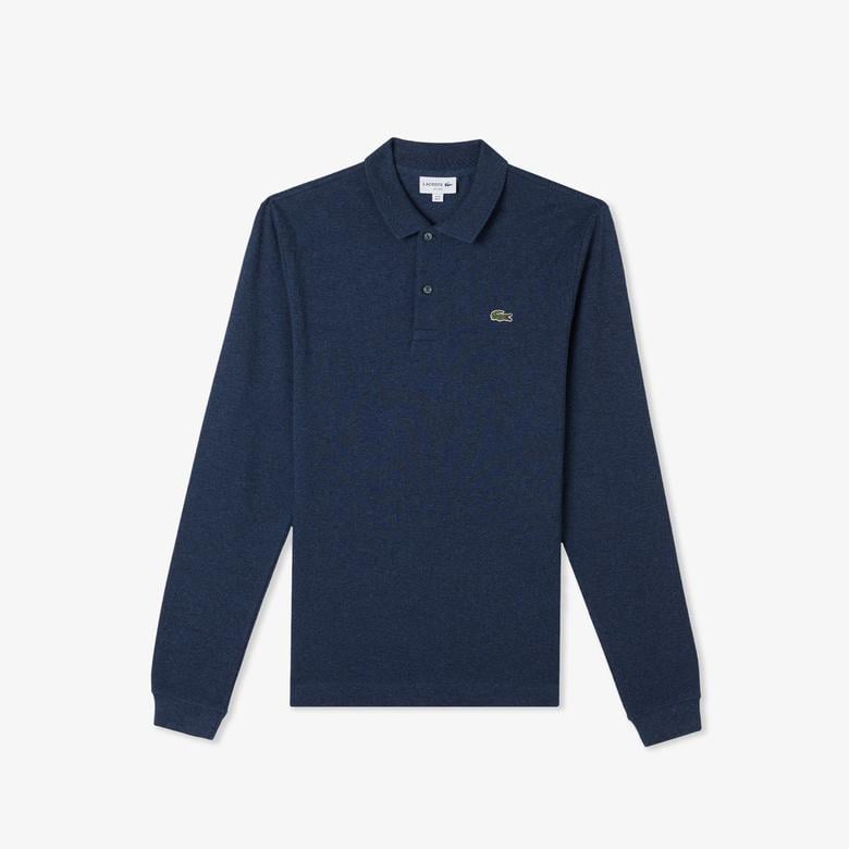 L.12.12 Erkek Slim Fit Uzun Kollu Lacivert Polo
