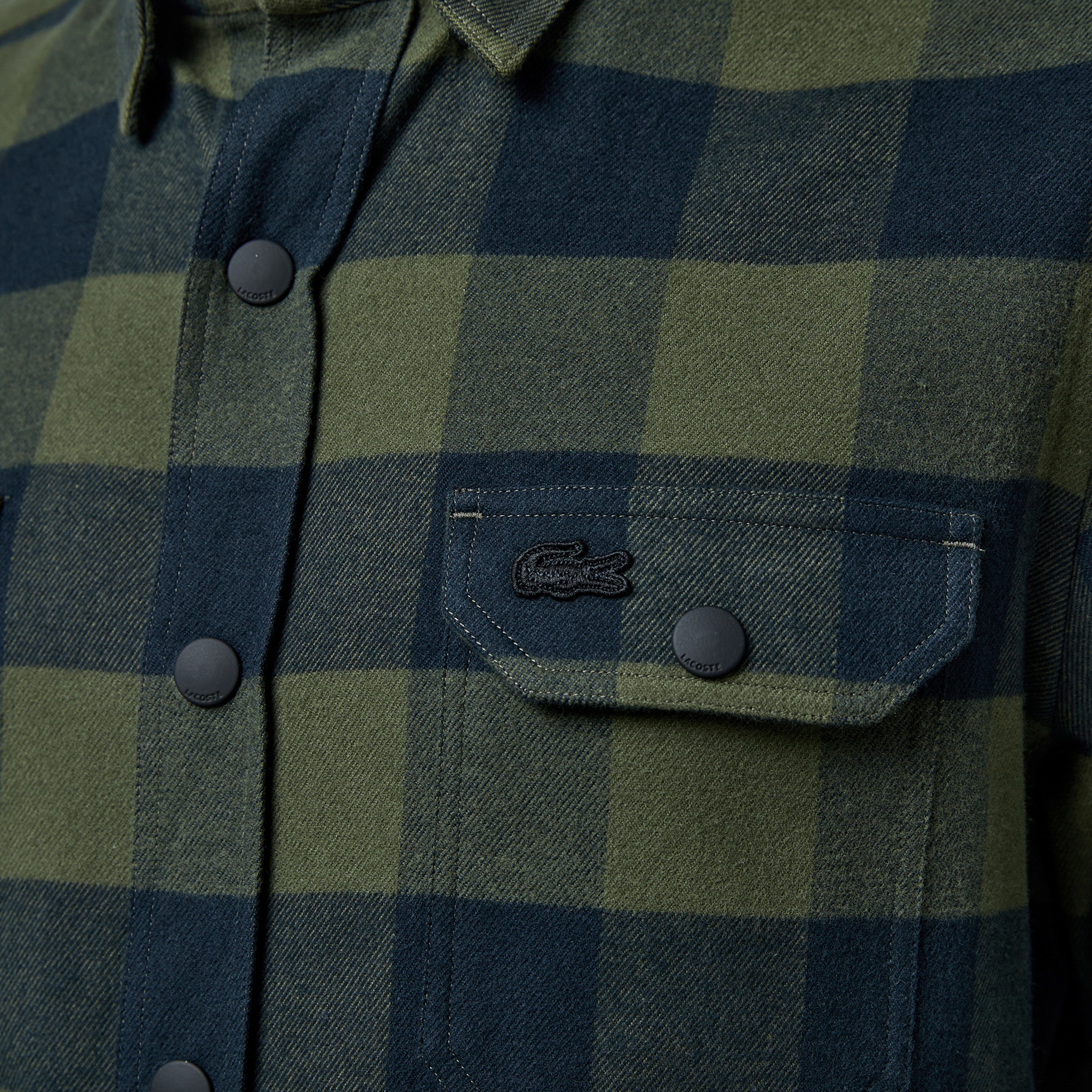 Erkek Slim Fit Ekose Yeşil Gömlek