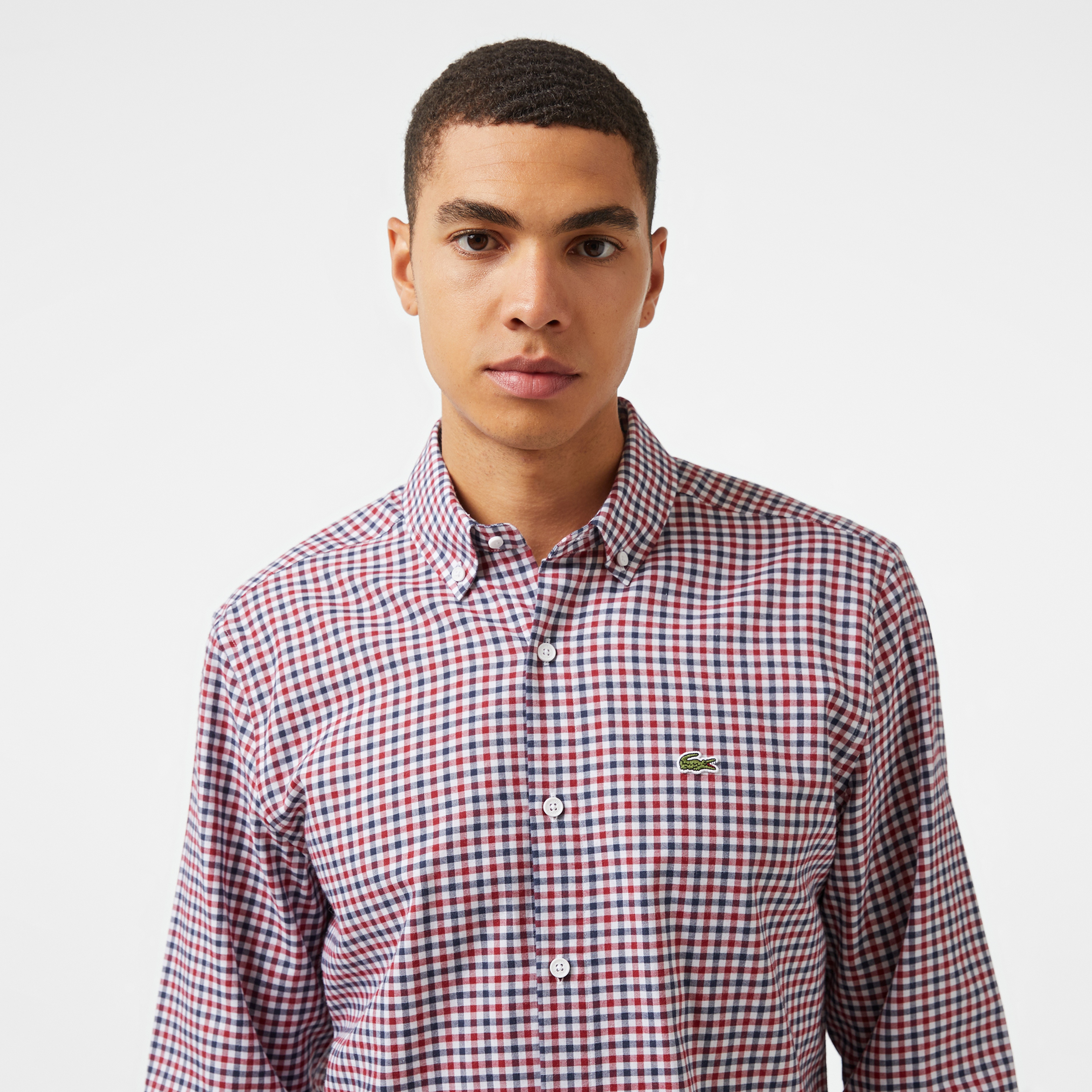 Erkek Regular Fit Kareli Kırmızı Gömlek