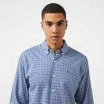 Erkek Regular Fit Kareli Lacivert Gömlek