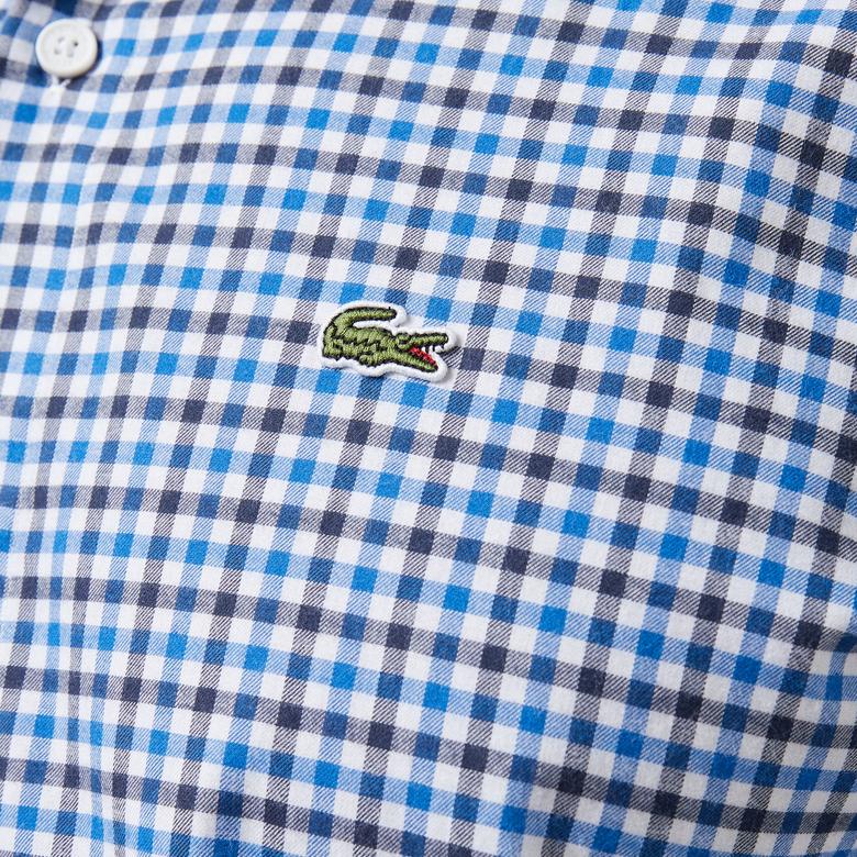 Erkek Regular Fit Kareli Lacivert Gömlek