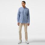 Erkek Regular Fit Kareli Lacivert Gömlek