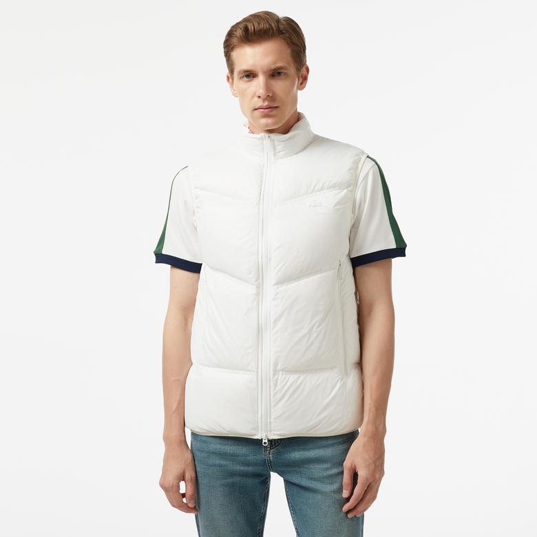 Erkek Dik Yaka Beyaz Yelek