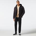 Erkek Regular Fit Kapüşonlu Siyah Şişme Mont