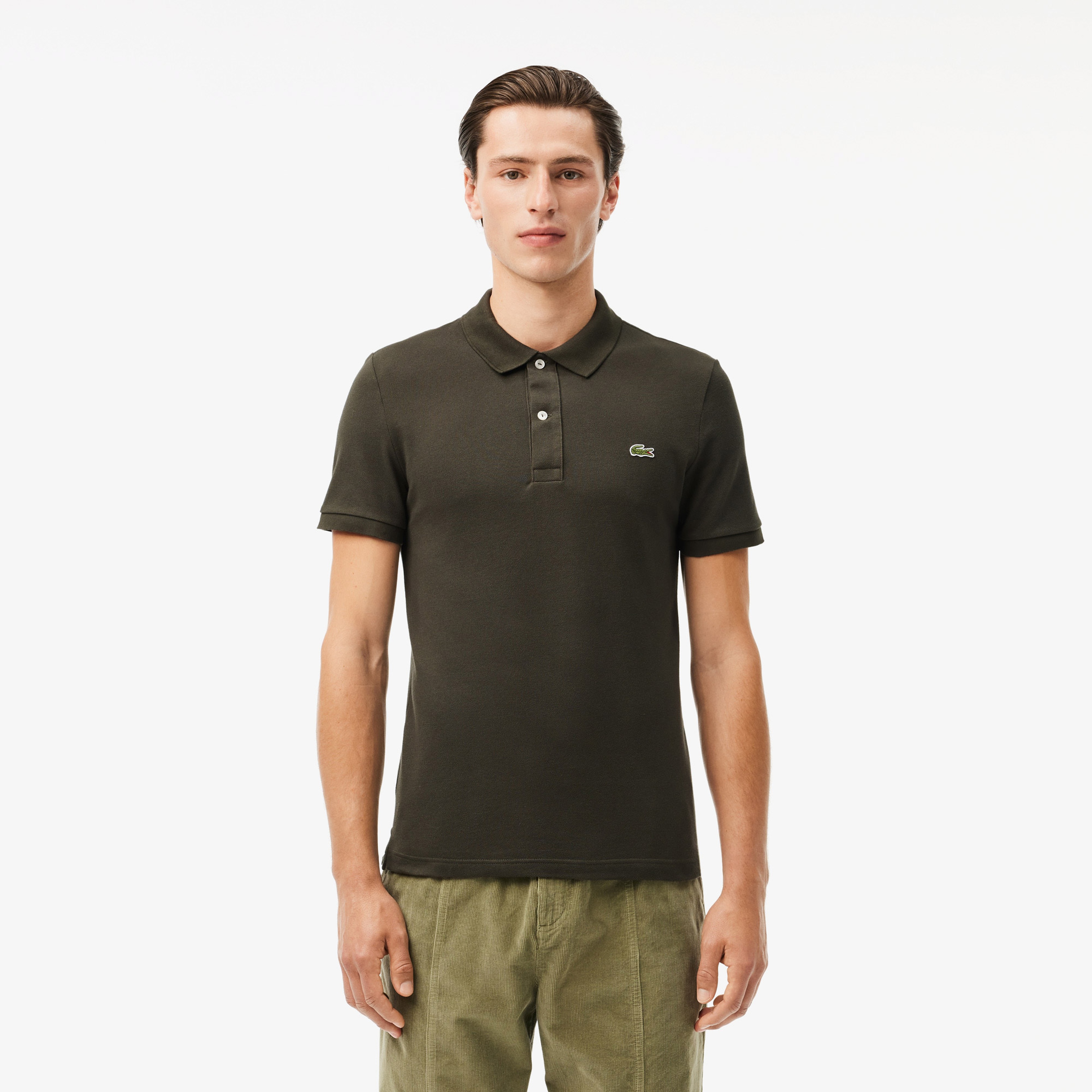 L.12.12 Erkek Slim Fit Haki Polo