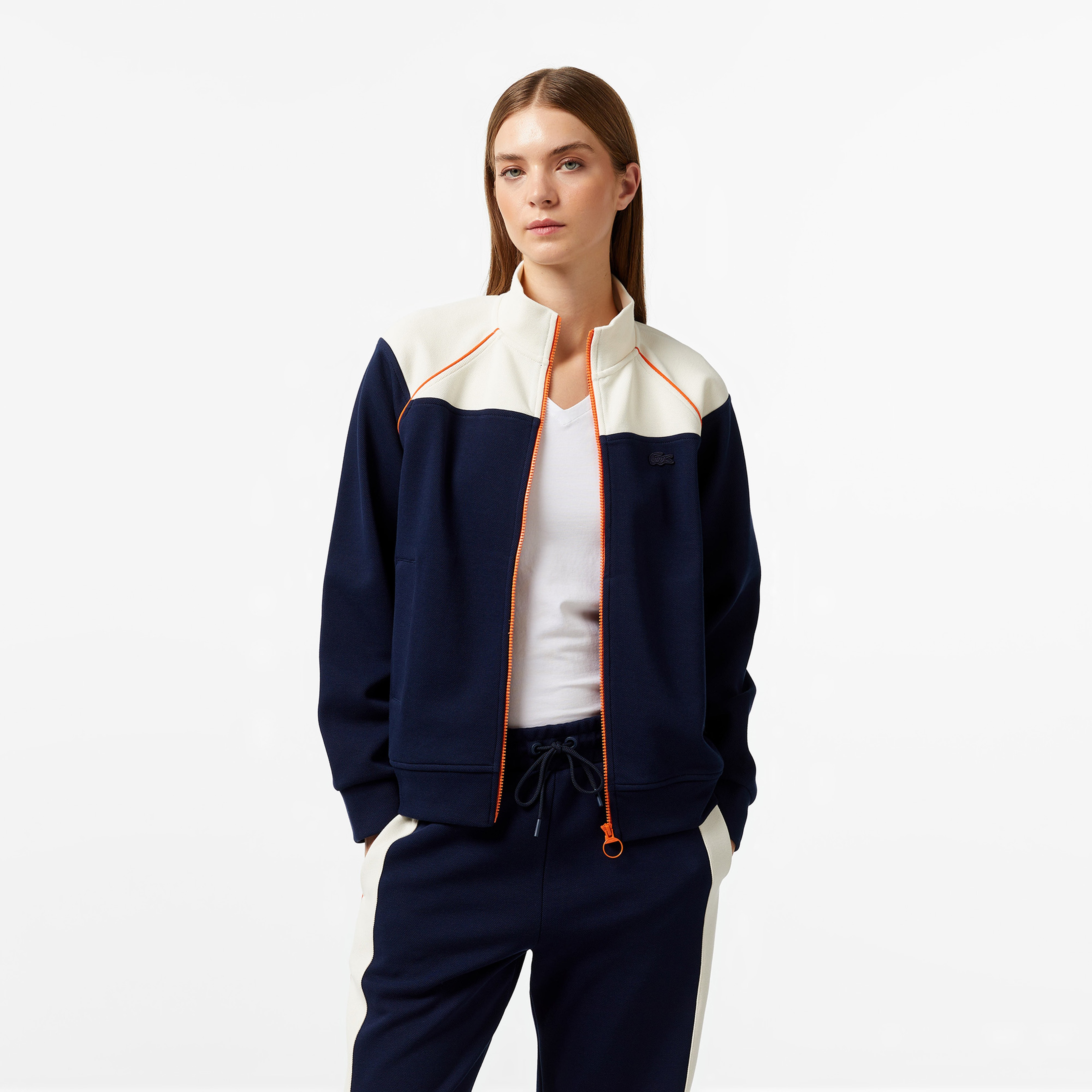 Kadın Relaxed Fit Dik Yaka Lacivert Sweatshirt