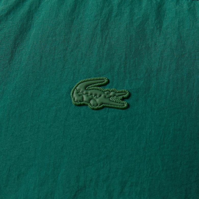 Kadın Relaxed Fit Dik Yaka Koyu Yeşil Mont