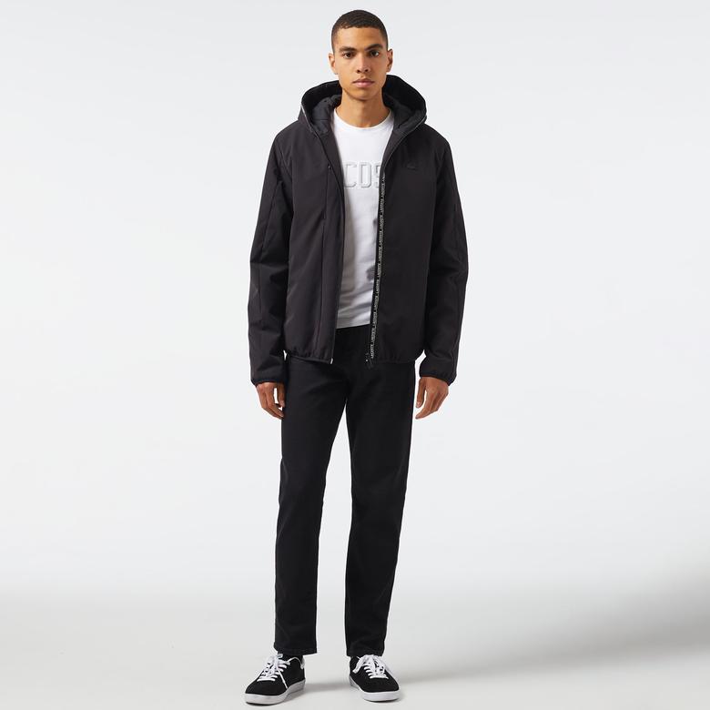 Erkek Regular Fit Kapüşonlu Siyah Mont