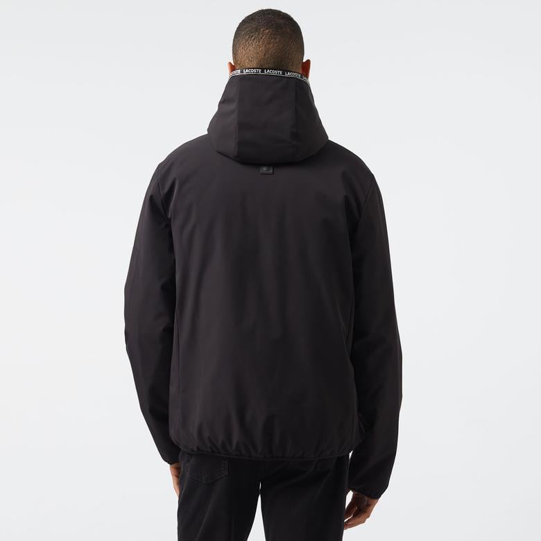 Erkek Regular Fit Kapüşonlu Siyah Mont