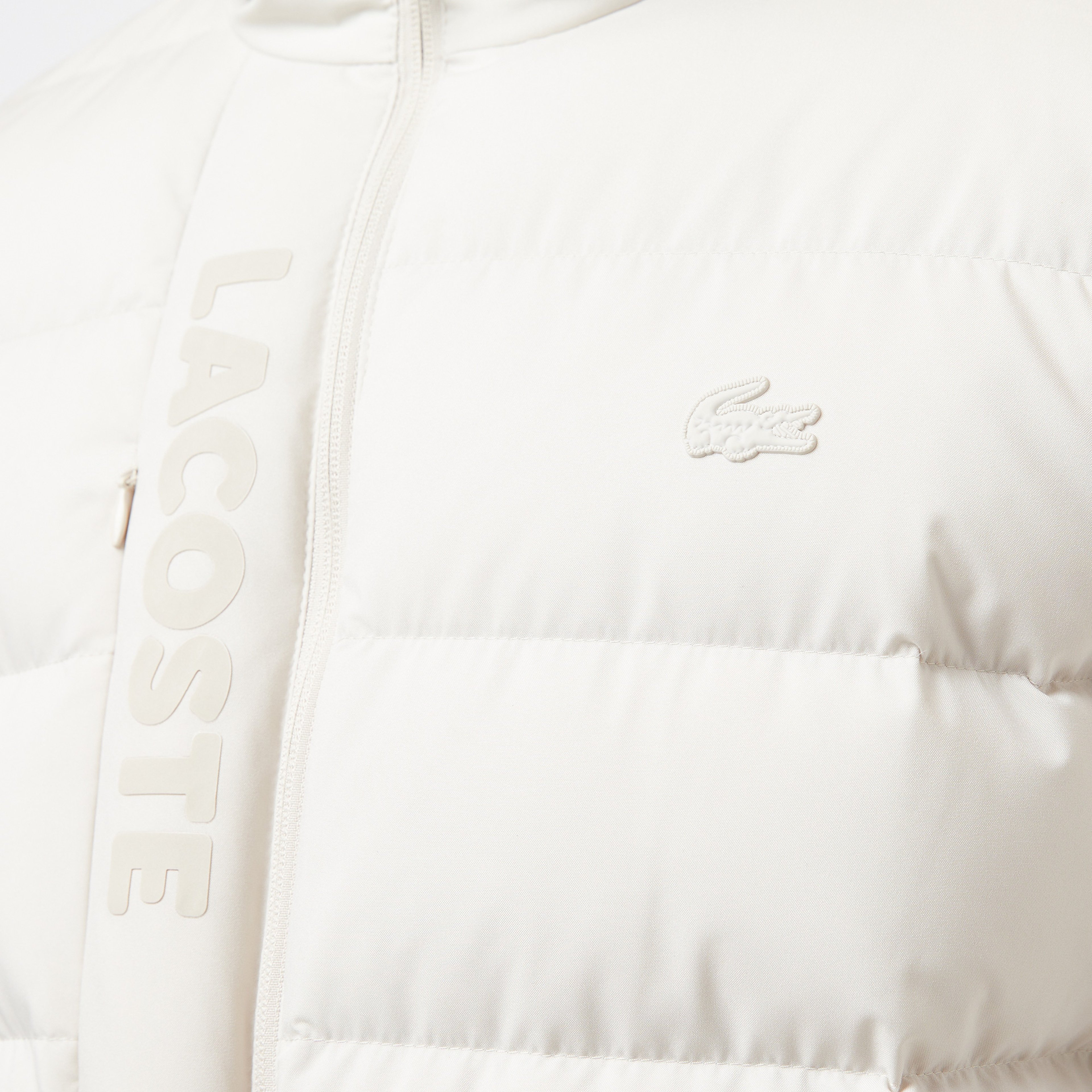 Erkek Regular Fit Kapüşonlu Beyaz Şişme Mont