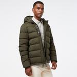 Erkek Regular Fit Kapüşonlu Koyu Yeşil Şişme Mont