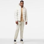 Erkek Regular Fit Kapüşonlu Beyaz Şişme Mont