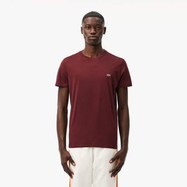 Erkek Regular Fit Bisiklet Yaka Bordo T-Shirt