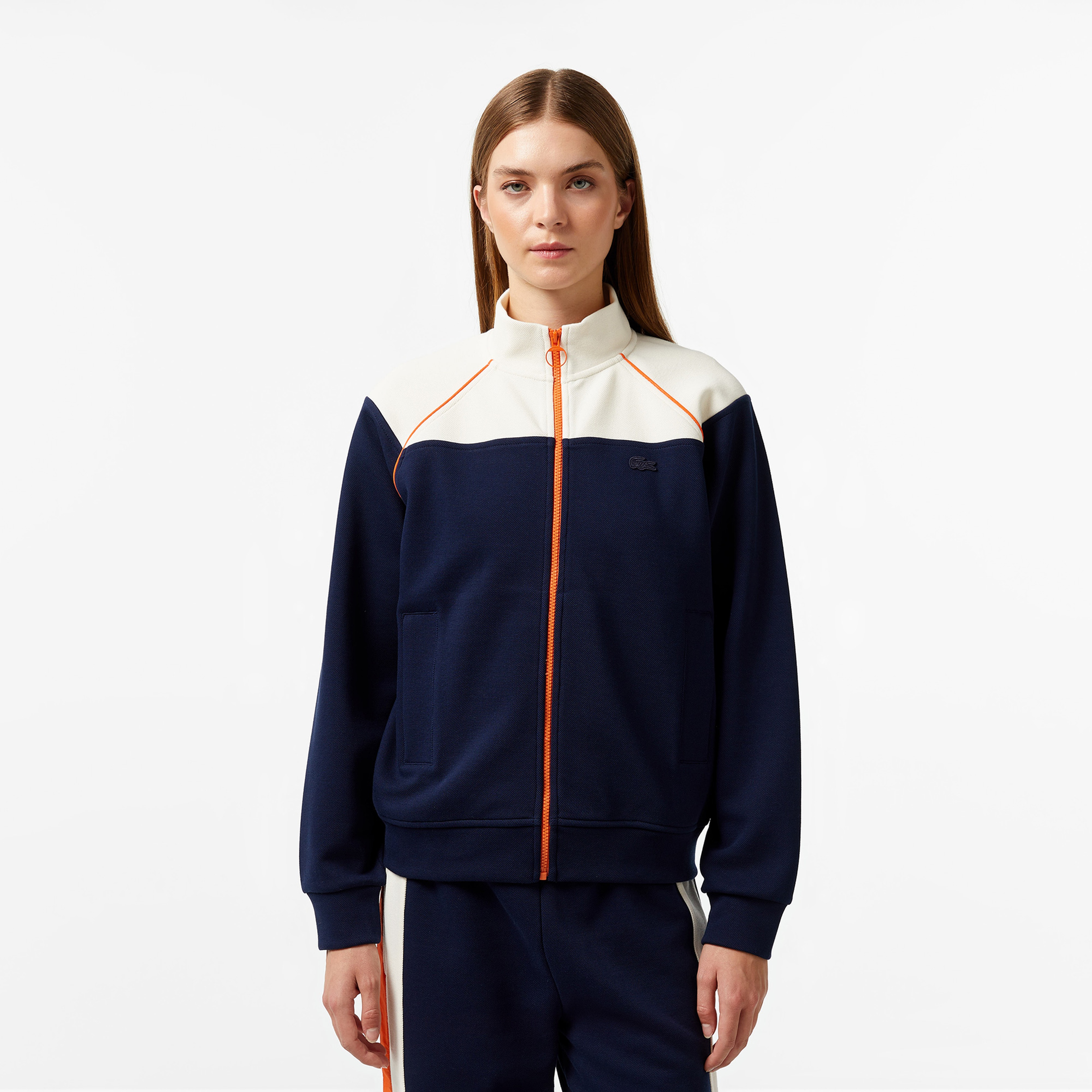 Kadın Relaxed Fit Dik Yaka Lacivert Sweatshirt