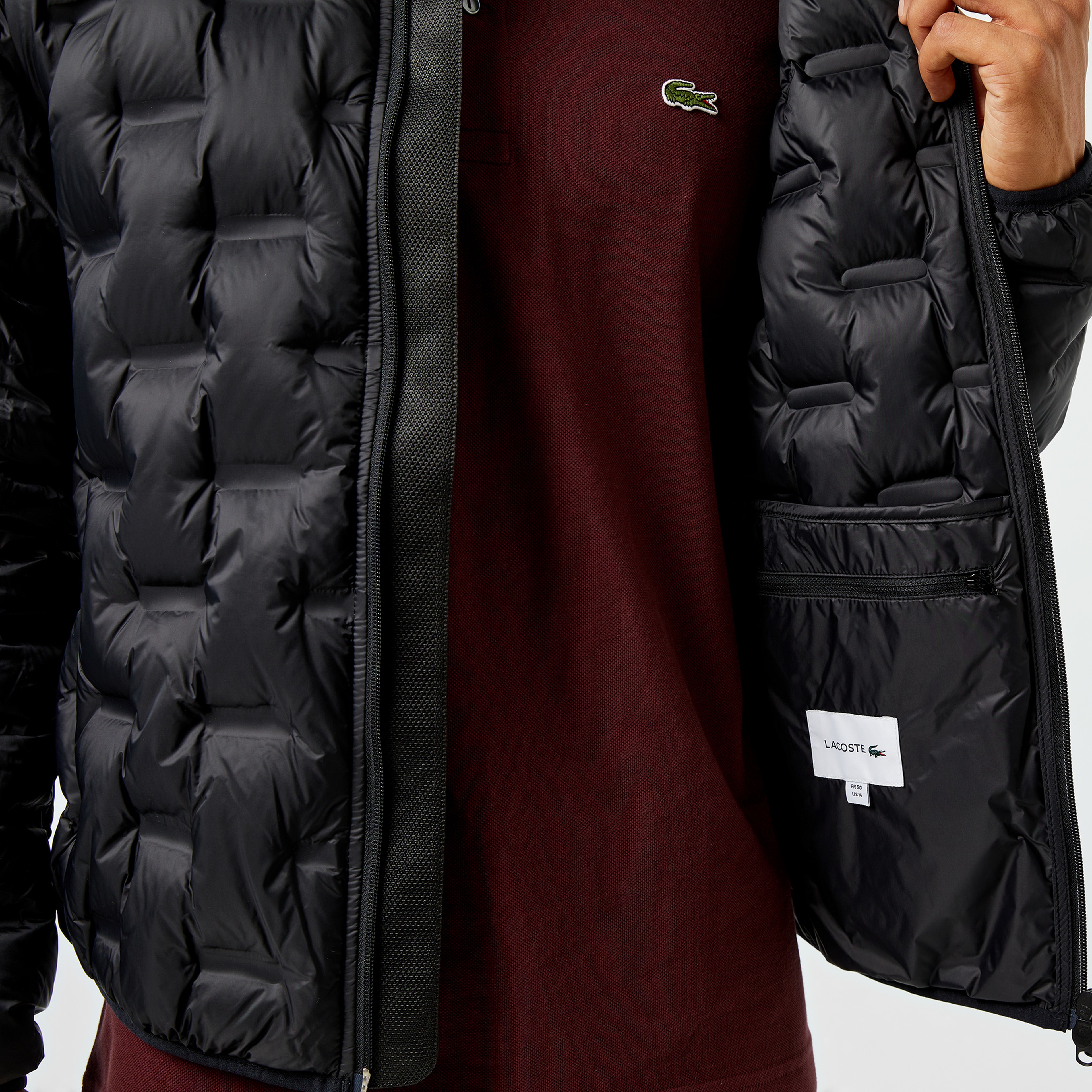 Erkek Regular Fit Kapüşonlu Kapitone Siyah Mont