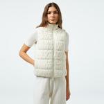 Kadın Regular Fit Dik Yaka Kapitone Çift Taraflı Beyaz Yelek