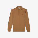 Erkek Regular Fit Uzun Kollu Kahverengi Paris Polo