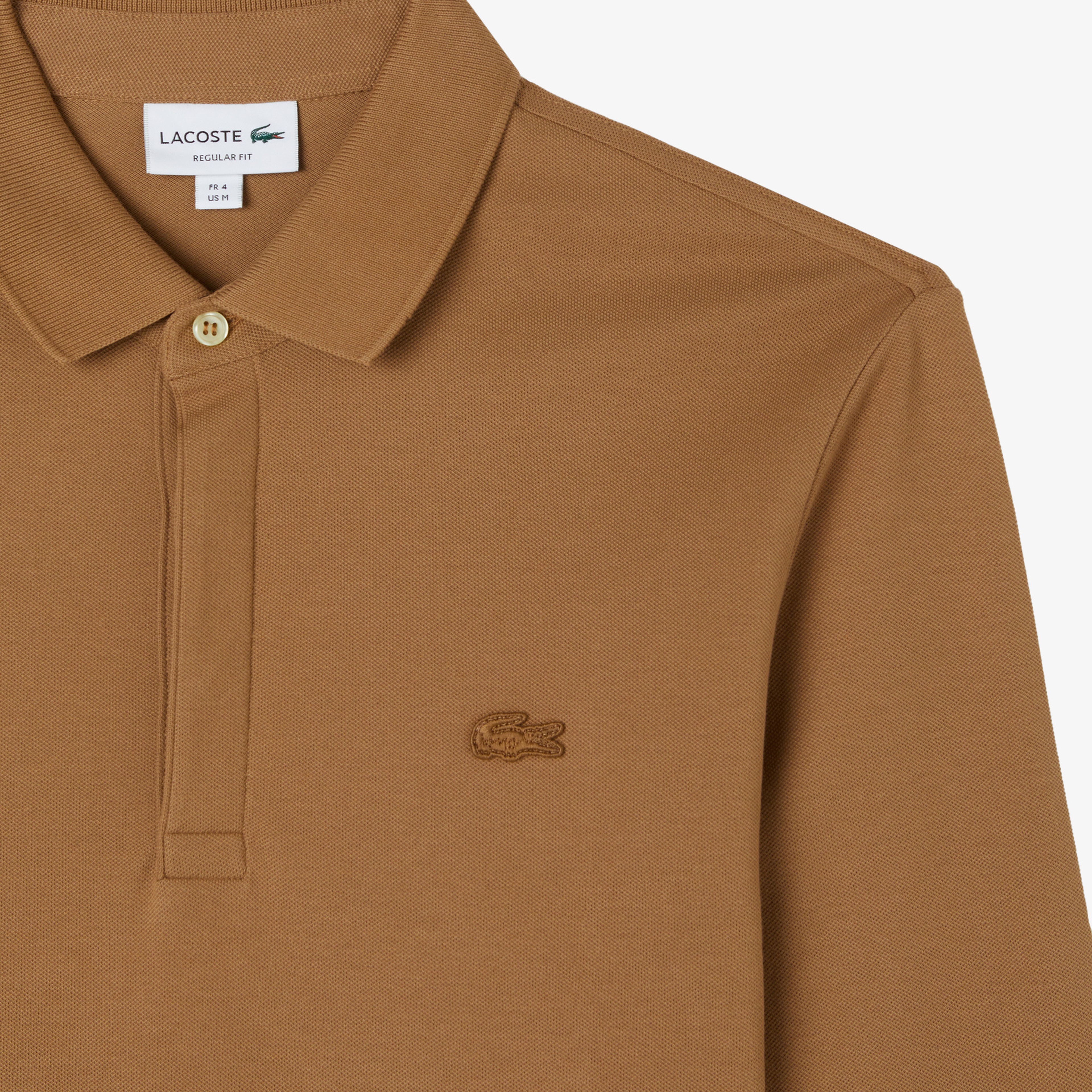 Erkek Regular Fit Uzun Kollu Kahverengi Paris Polo