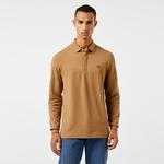 Erkek Regular Fit Uzun Kollu Kahverengi Paris Polo