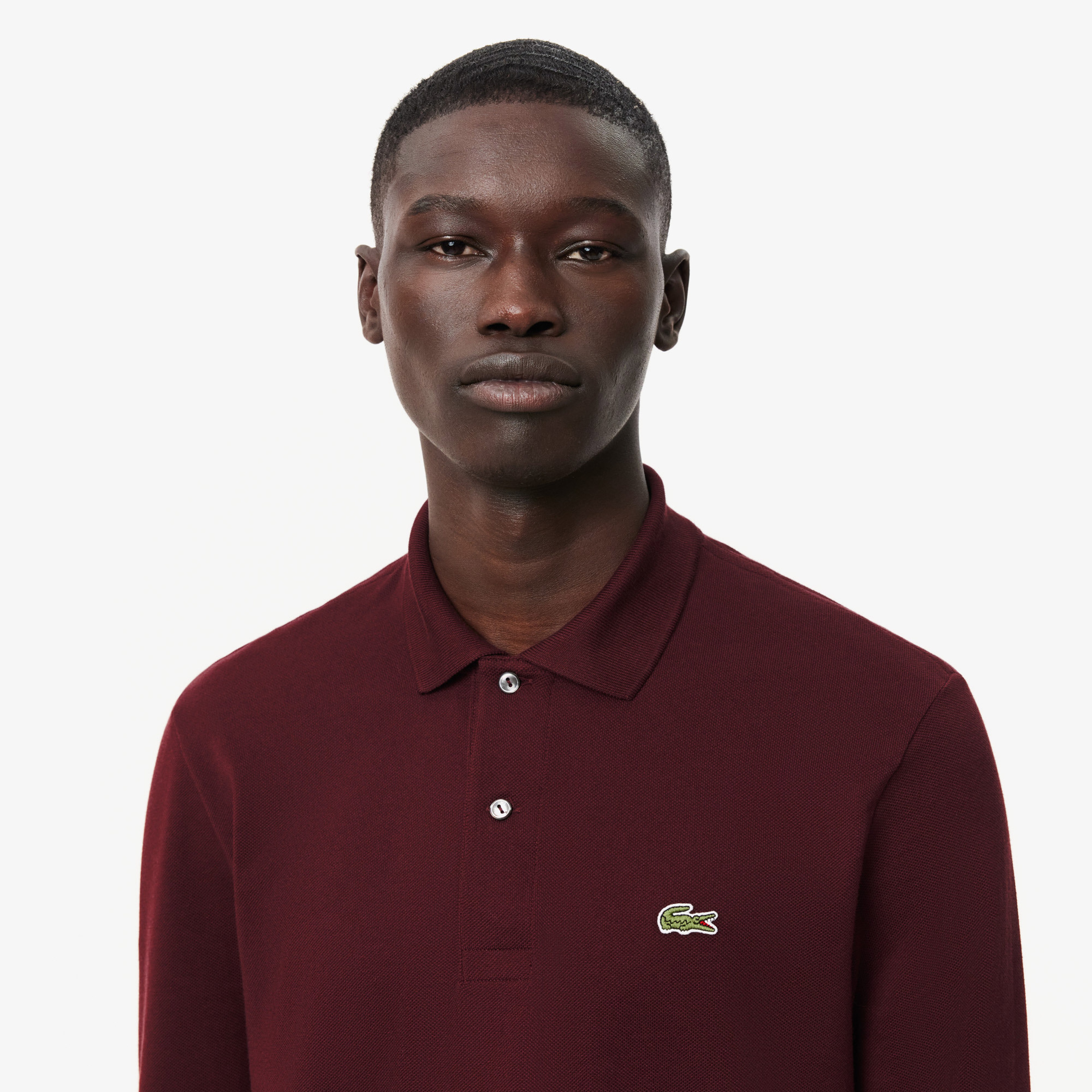L.12.12 Erkek Classic Fit Uzun Kollu Bordo Polo