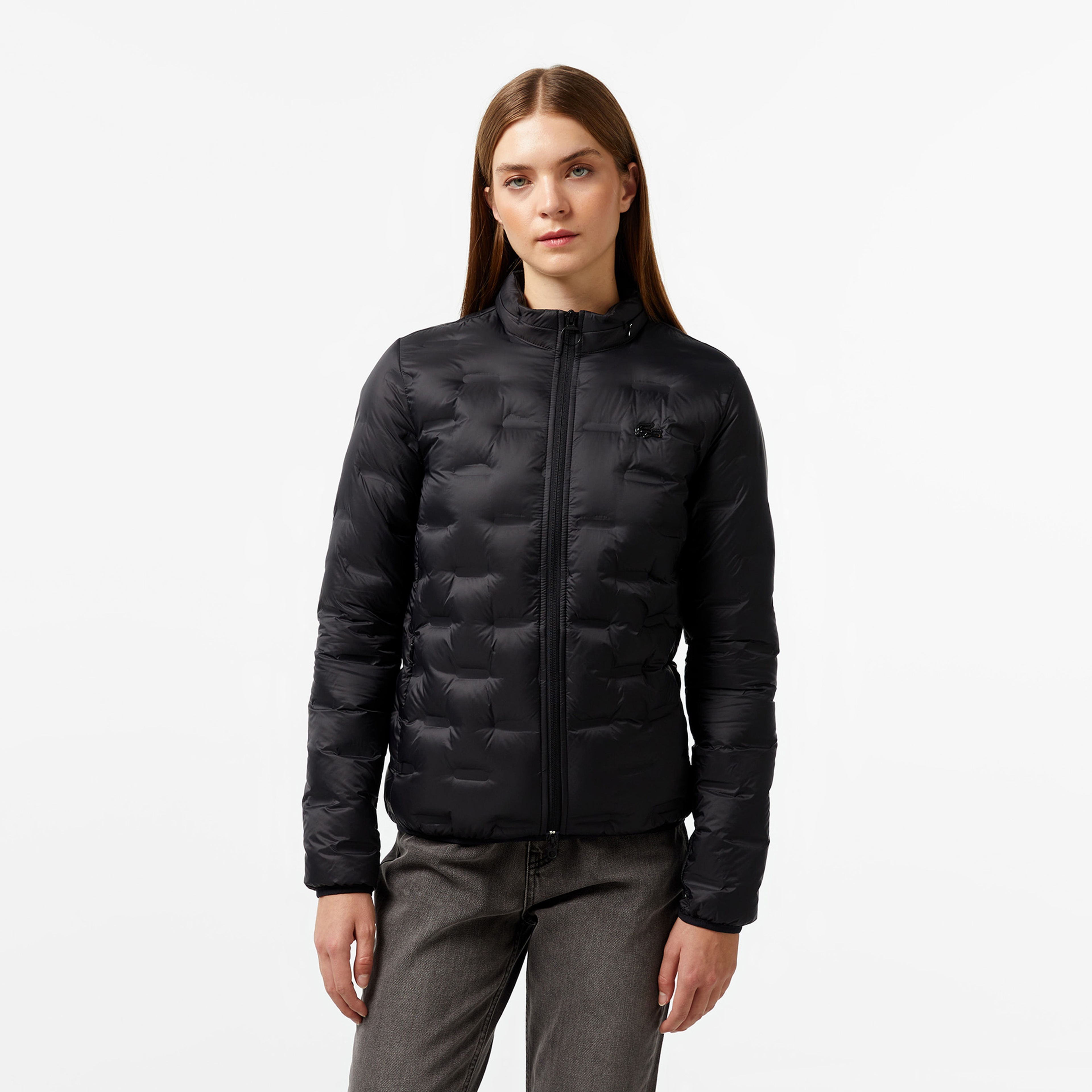 Kadın Regular Fit Kapüşonlu Kapitone Siyah Mont