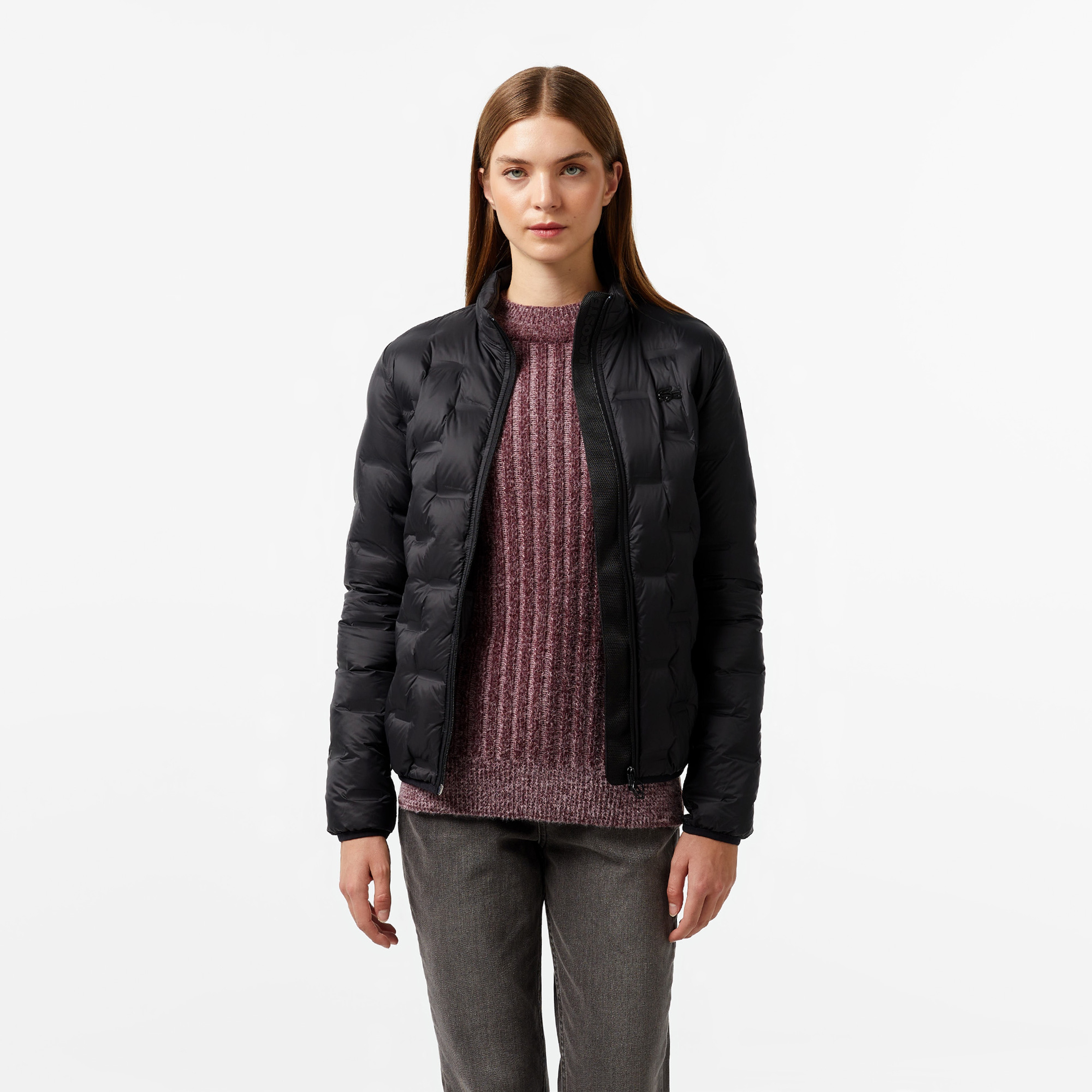 Kadın Regular Fit Kapüşonlu Kapitone Siyah Mont