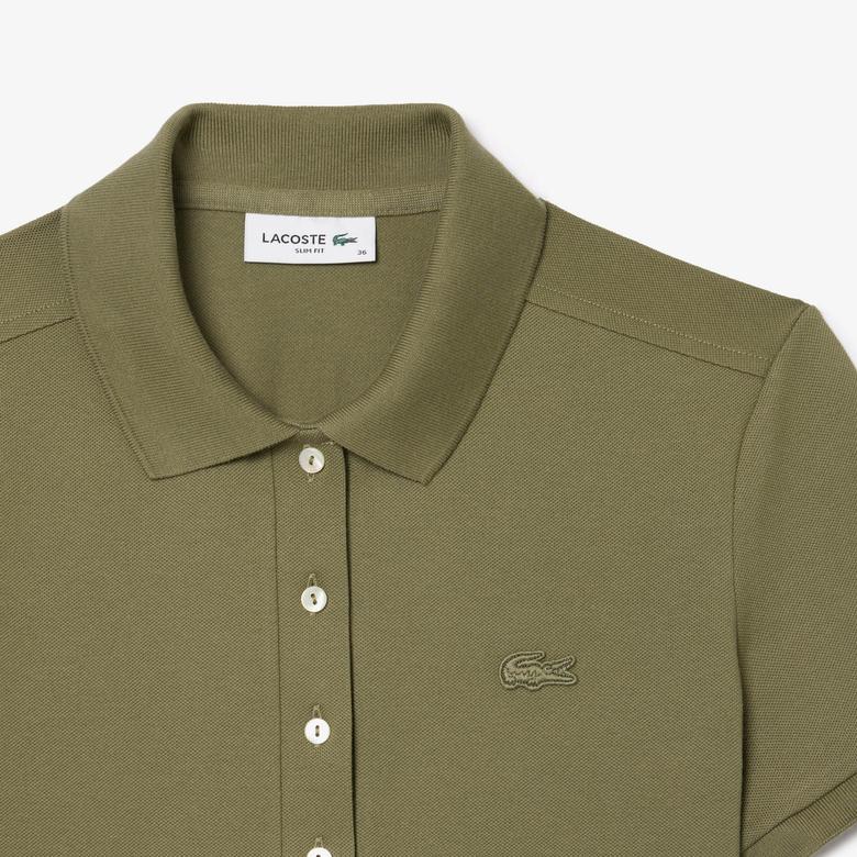 Kadın Slim Fit Haki Polo