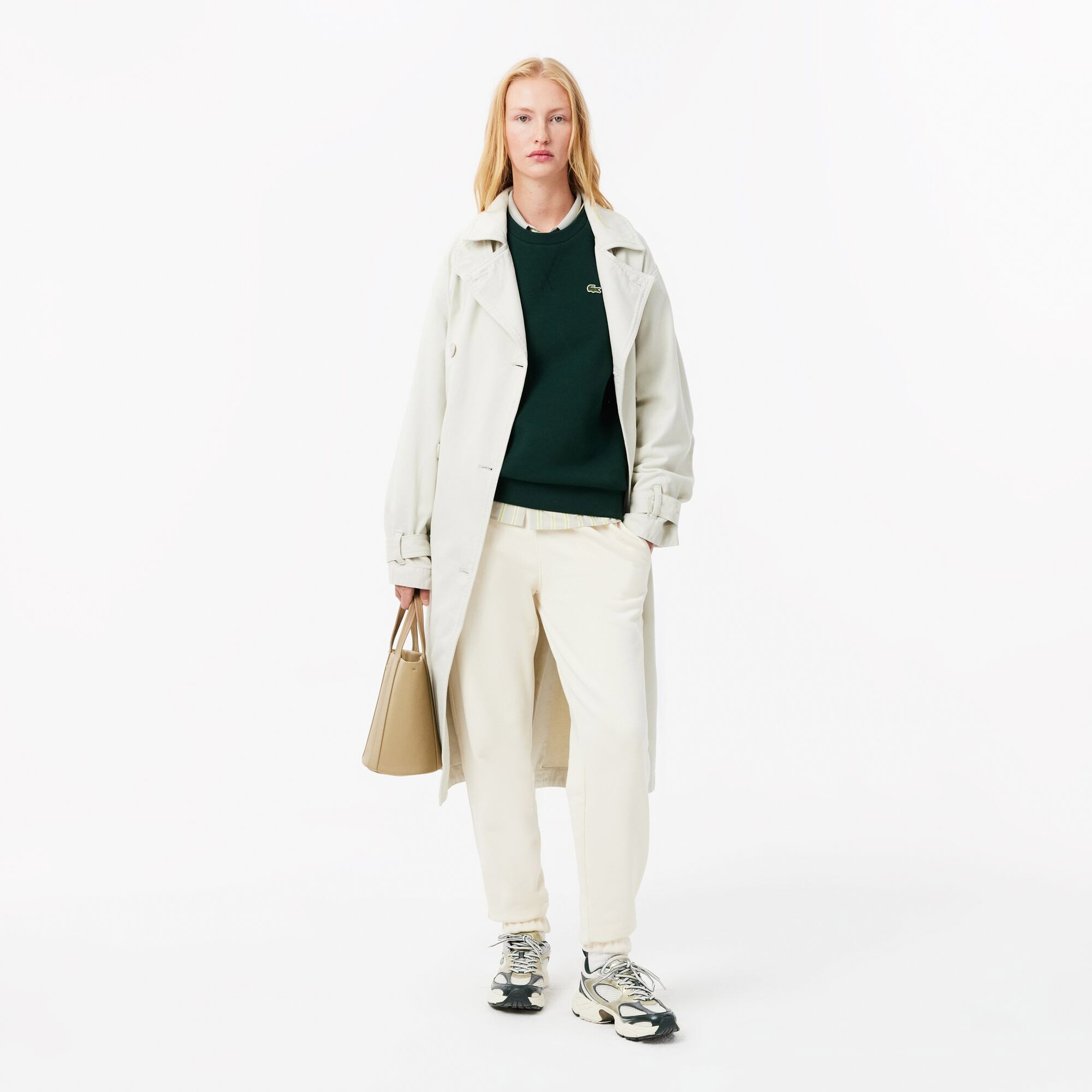 Kadın Regular Fit Bisiklet Yaka Koyu Yeşil Sweatshirt