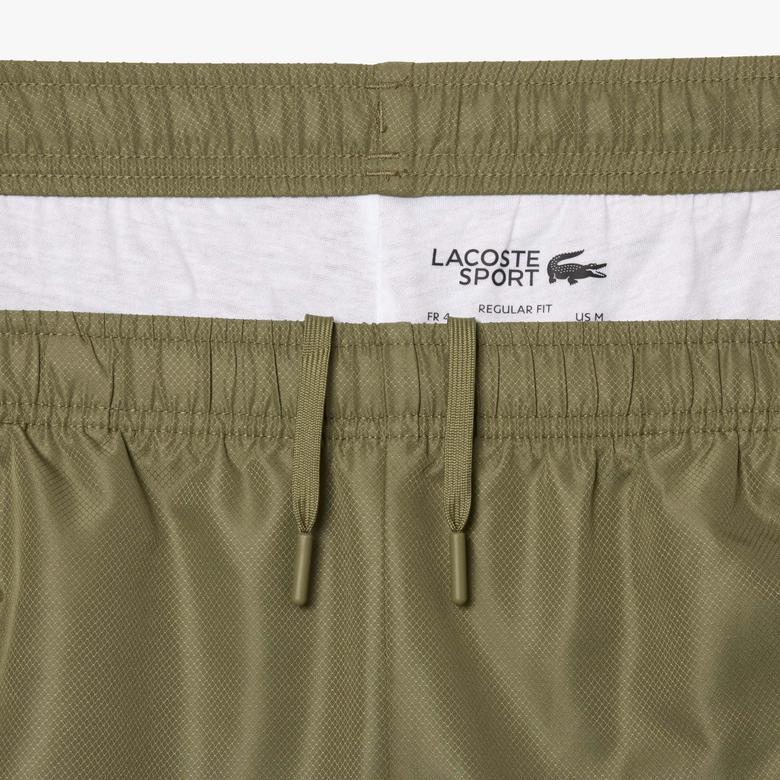 Erkek Regular Fit Fermuarlı Yaka Baskılı Haki Eşofman Takımı